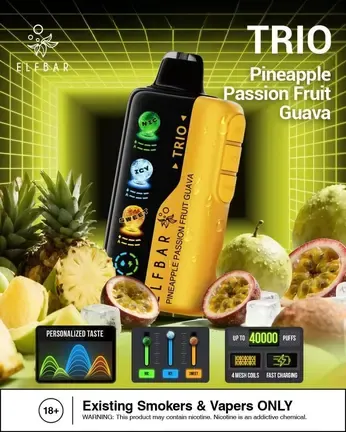 Elf Bar TRIO 40000 — Pineapple Passion Fruit Guava