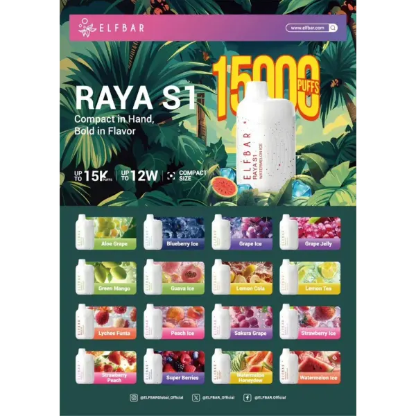 Elf Bar Raya S1 15K — Kiwi Mango Watermelon
